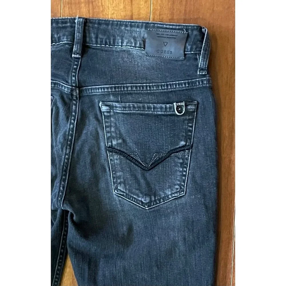 GUESS LOS ANGELES 1981 Dark Gray FAIRFAX SKINNY JEANS Women size 28 - Picture 8 of 12
